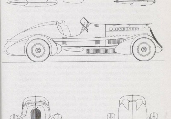 Duesenberg Mormon Meteor - drawings (drawings) of the car